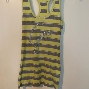 Beautiful Guess ribbed sleeveless tank top w bling